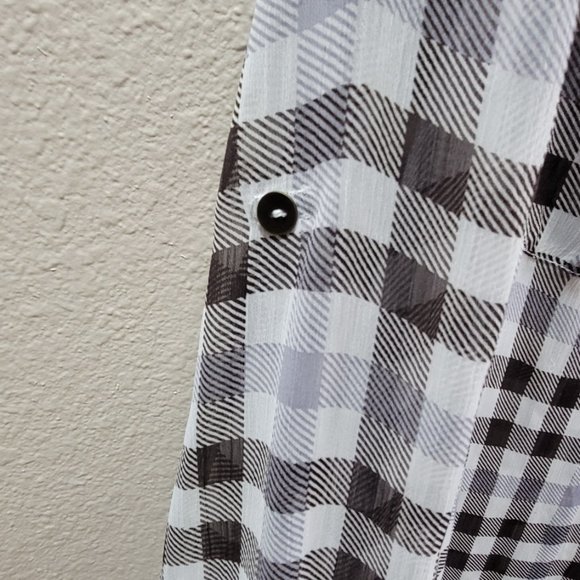 Band of Gypsies Sheer Button Down Long Sleeve Shirt Size Small Lace Back - Picture 8 of 12